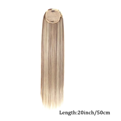 20-Inch Long Blonde Ponytail Extension - Sleek & Glamorous Hairpiece