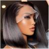 14-Inch Straight Bob Wig Human Hair - 4x4 Lace Wig, Pre-Plucked, 200% Density