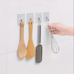 Transparent Self-Adhesive Wall Hook (6cm x 6cm)