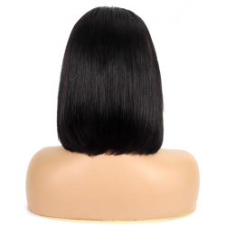 12-Inch Straight Bob Wig Human Hair - 13x4 Lace Wig, Pre-Plucked, 200% Density