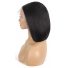 12-Inch Straight Bob Wig Human Hair - 13x4 Lace Wig, Pre-Plucked, 200% Density