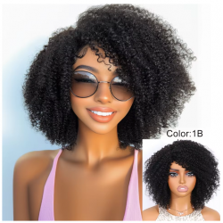 12-Inch Black Curly Bob - 200% Density