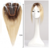 12-Inch Blonde Brown Silk Base Straight Hair Topper - 100% Remy Human Hair Clip-In, 150% Density