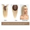 Honey Blonde Silk Base Hair Topper with Bangs - 100% Remy Human Hair