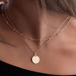 Monochrome Alloy Round Pendant Necklace