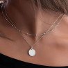 Monochrome Alloy Round Pendant Necklace