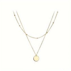 Monochrome Alloy Round Pendant Necklace