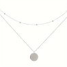 Monochrome Alloy Round Pendant Necklace