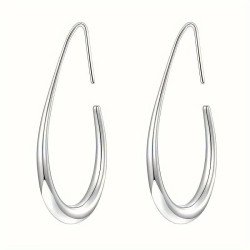 Elegant Stainless Steel Teardrop Hoop Earrings