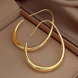 Minimalist Water Drop Hoop Earrings