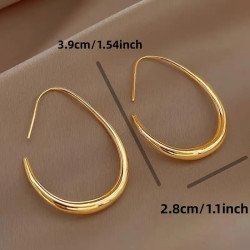 Minimalist Water Drop Hoop Earrings