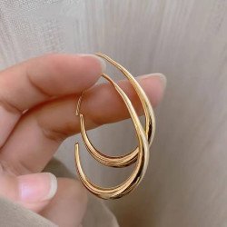 Minimalist Water Drop Hoop Earrings