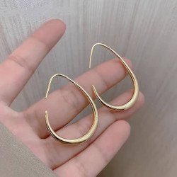 Minimalist Water Drop Hoop Earrings