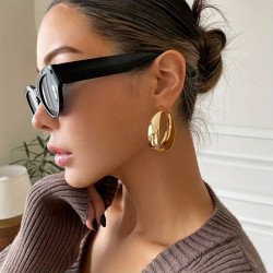 Women’s Glossy Hollow Hoop Earrings