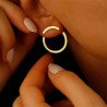 Geometric Golden Circular Earrings