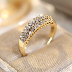 Triple Row Zirconia Promise Ring