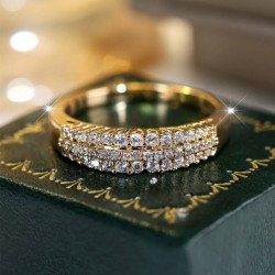 Triple Row Zirconia Promise Ring