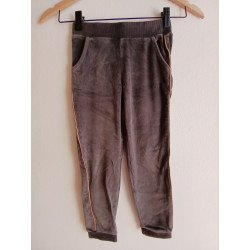 Brown Grey Suede Sweatpants  - 116cm