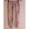 Colourful Flower Print Kids Loose Fitting Pants - 128cm