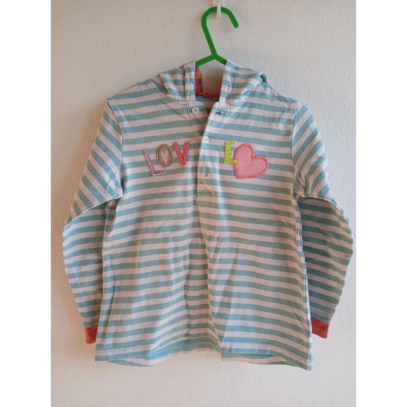 Striped Long Sleeve Top (Love) - 104cm