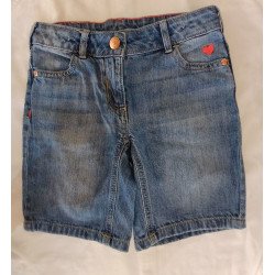 Heart Sewn Kids Denim Shorts - 128cm