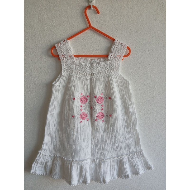 Flower Embroidery Dress - 92/98cm