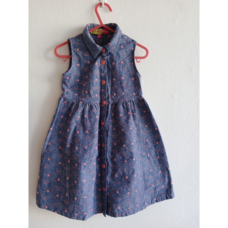 Patterned Denim Dress - 98/104cm